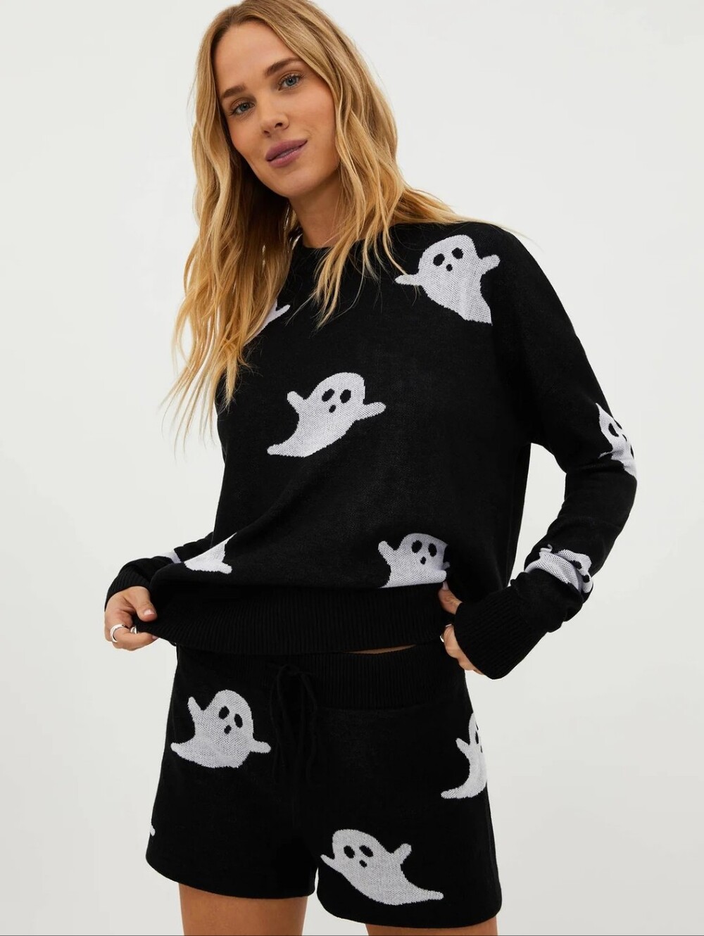 New BEACH RIOT Ghost shorts balboa Shorts Bewitching Boo L Halloween spooky fun